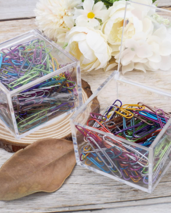 Clear Acrylic Storage Box with Lid, Small Desktop Organizer for Cotton Swabs, Hair Ties, Paper Clips and Office Supplies