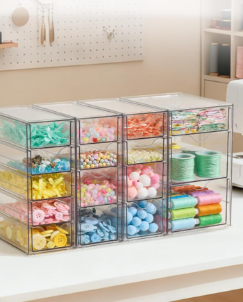 Clear Acrylic Desk Organizer with Multiple Drawers, Desktop Storage Cabinet for Pens, Makeup, Jewelry, Art Supplies and Office Essentials