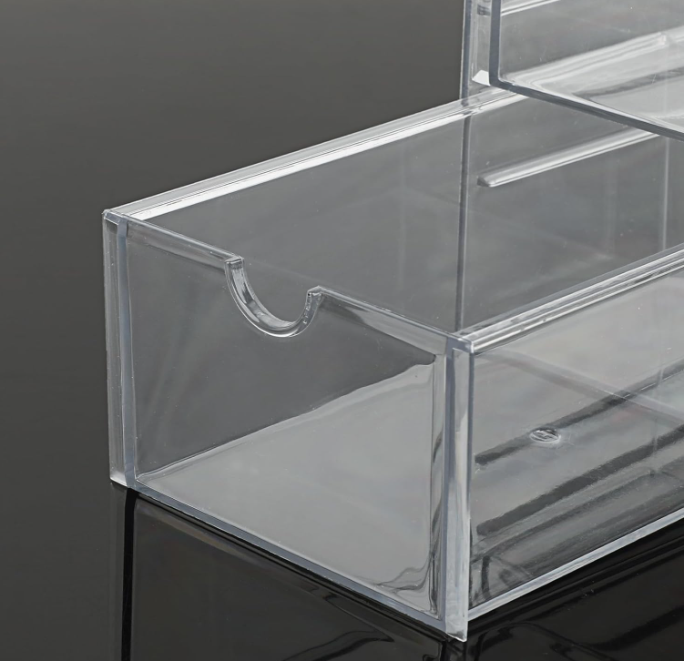 Clear Plastic Drawer Organizer with 4 Drawers, Desktop Storage Box for Hair Accessories, Bathroom Essentials, Office Supplies and Closet Organization