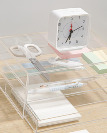Clear acrylic desktop organizer with drawers – storage box for cosmetics, jewelry, and office supplies