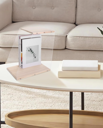 Wooden Vinyl Record Storage Cabinet with Acrylic Display Case, Multifunctional Organizer for Records and Modern Home Decor