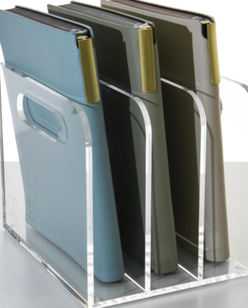Clear Acrylic File Organizer with 3 Vertical Compartments, Desktop Document Holder for Files, Magazines and Office Supplies